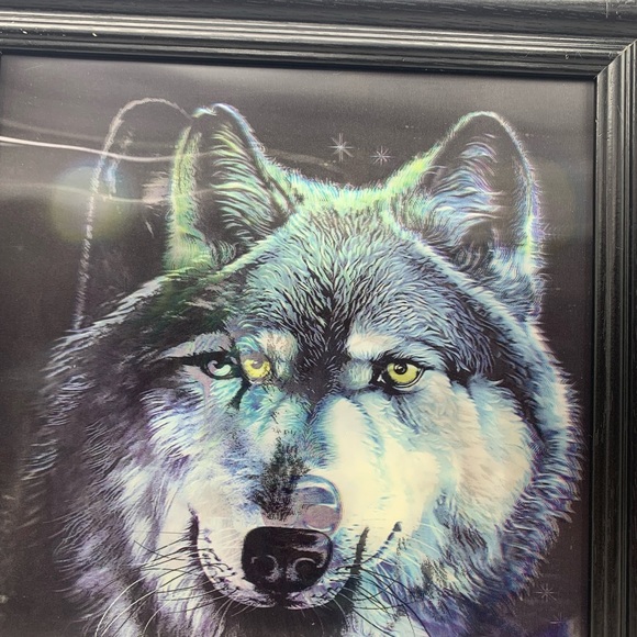 Vintage 3 Dimension Lenticular Framed Watching Wolves Multi Pictures - Picture 13 of 16